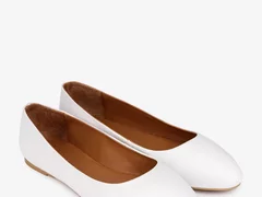 Balerini dama albi din piele naturala